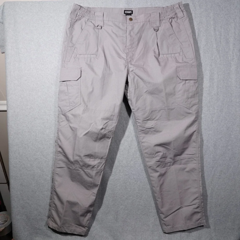 CQR Cargo Pants Mens 44W 32L Gray Tactical Ripstop Work Outdoor Multi-Pocket